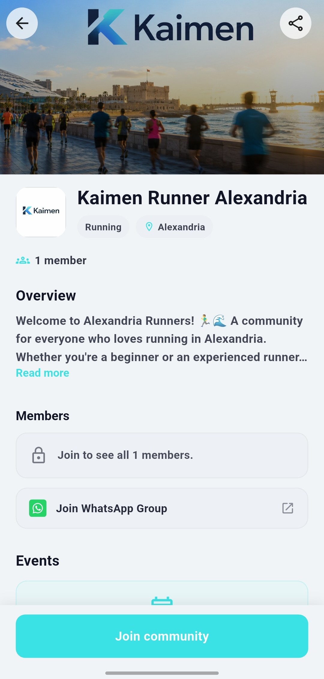 Community detail mockup